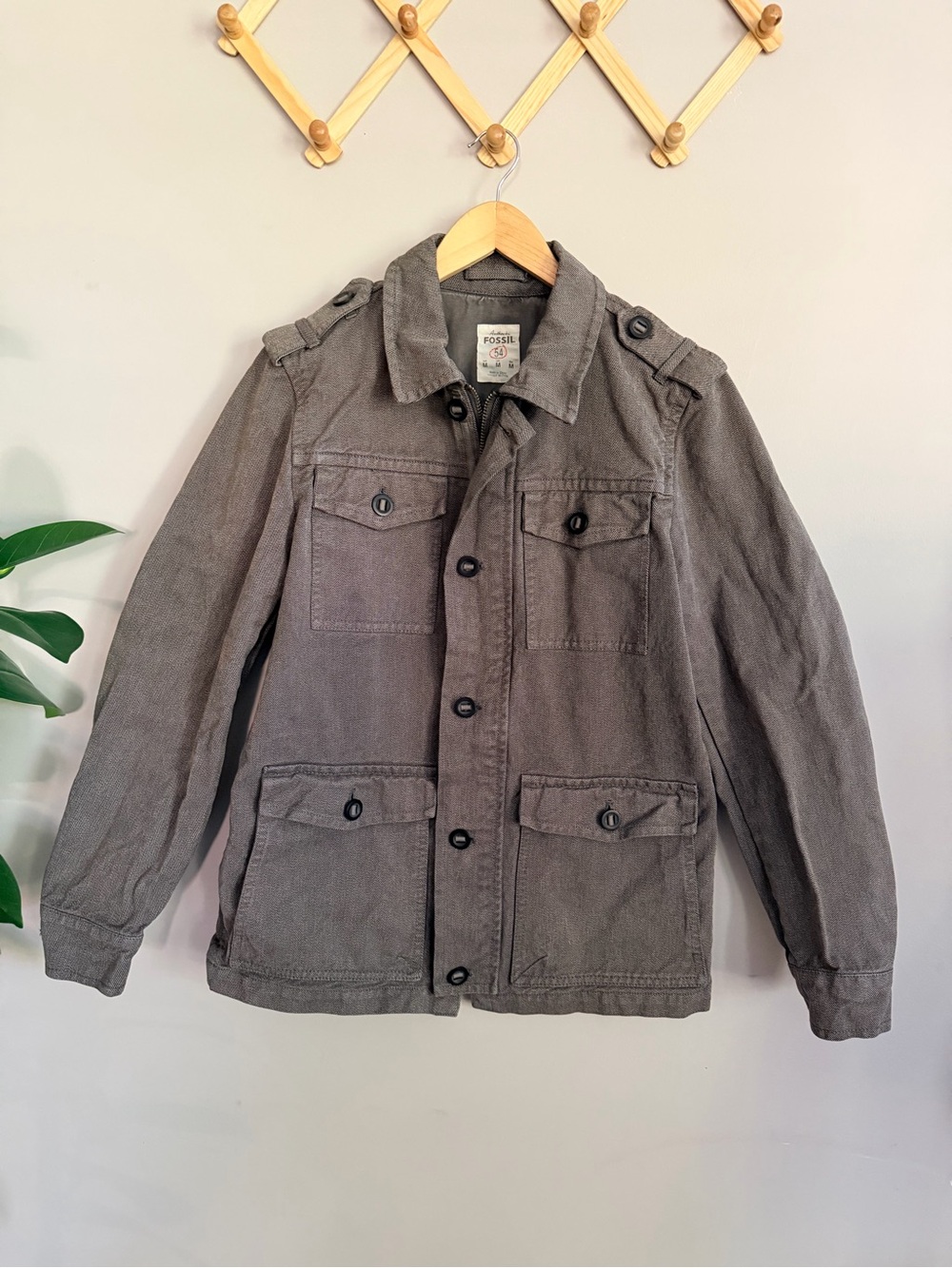 Authentic Fossil 54 Men's Gray Utility Field Jacket - Size M